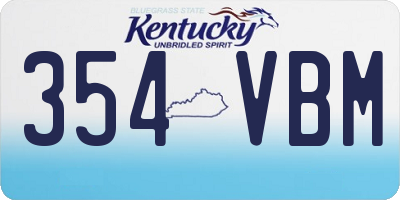 KY license plate 354VBM