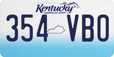 KY license plate 354VBO