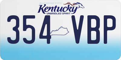 KY license plate 354VBP