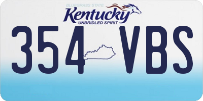 KY license plate 354VBS