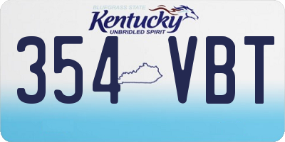 KY license plate 354VBT