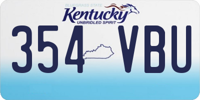KY license plate 354VBU