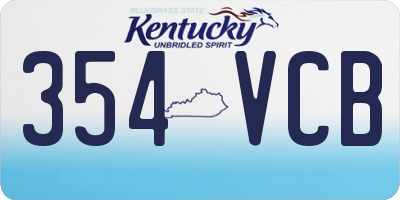 KY license plate 354VCB