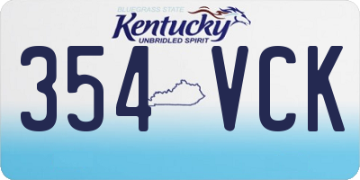 KY license plate 354VCK