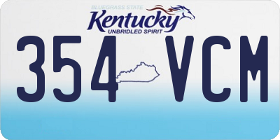 KY license plate 354VCM