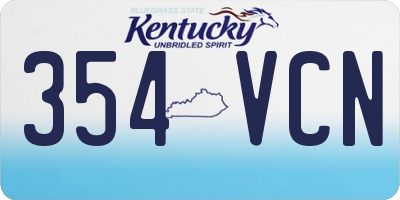 KY license plate 354VCN