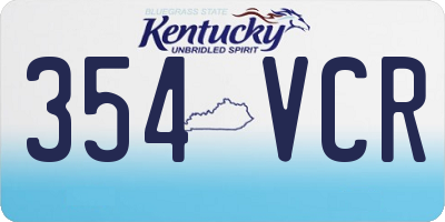 KY license plate 354VCR