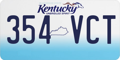 KY license plate 354VCT