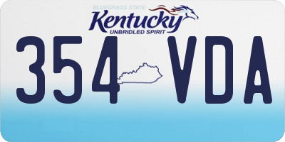 KY license plate 354VDA