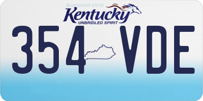 KY license plate 354VDE