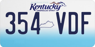 KY license plate 354VDF