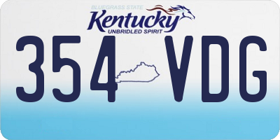 KY license plate 354VDG