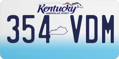 KY license plate 354VDM
