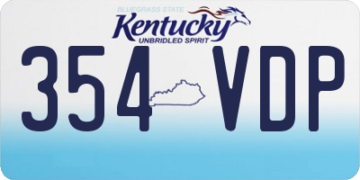 KY license plate 354VDP