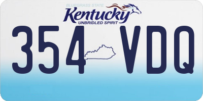 KY license plate 354VDQ