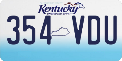 KY license plate 354VDU
