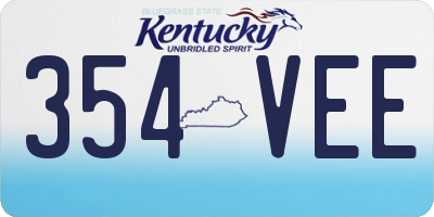 KY license plate 354VEE