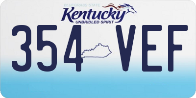 KY license plate 354VEF