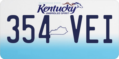 KY license plate 354VEI