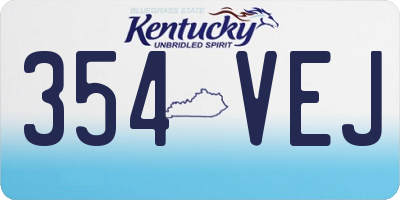KY license plate 354VEJ