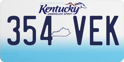 KY license plate 354VEK