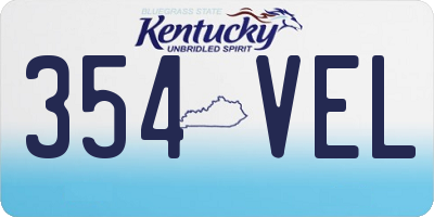 KY license plate 354VEL