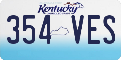 KY license plate 354VES