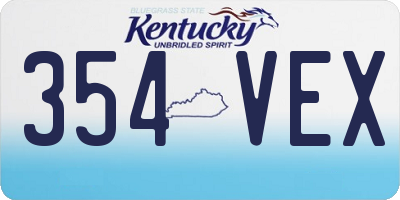 KY license plate 354VEX