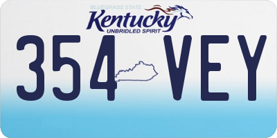 KY license plate 354VEY