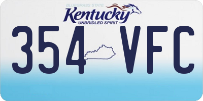 KY license plate 354VFC
