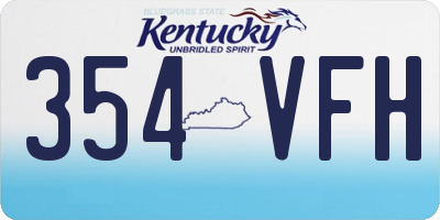 KY license plate 354VFH