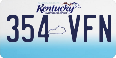 KY license plate 354VFN