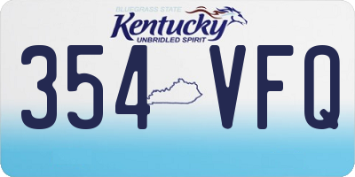 KY license plate 354VFQ