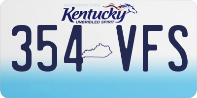 KY license plate 354VFS