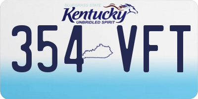 KY license plate 354VFT