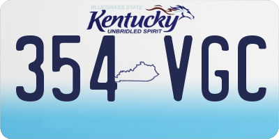 KY license plate 354VGC