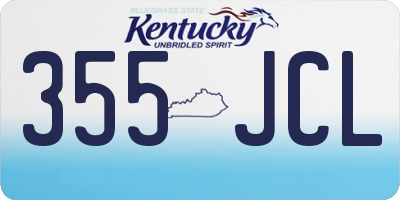 KY license plate 355JCL