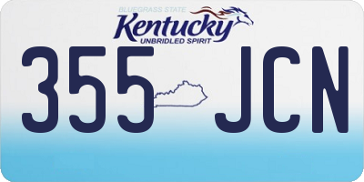 KY license plate 355JCN