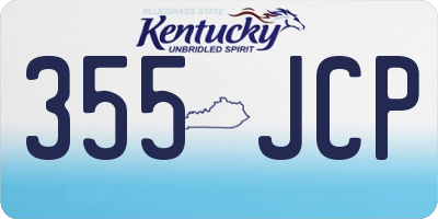 KY license plate 355JCP