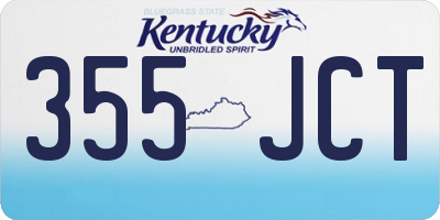 KY license plate 355JCT