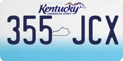 KY license plate 355JCX