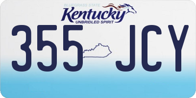 KY license plate 355JCY