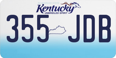 KY license plate 355JDB