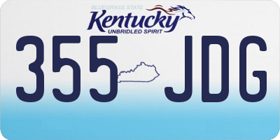 KY license plate 355JDG
