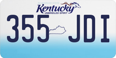 KY license plate 355JDI