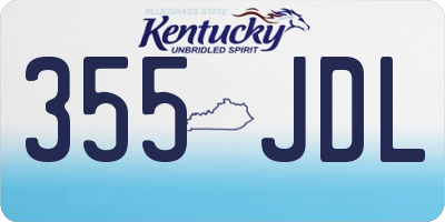 KY license plate 355JDL