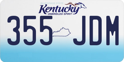 KY license plate 355JDM