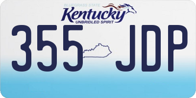 KY license plate 355JDP