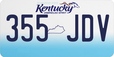 KY license plate 355JDV