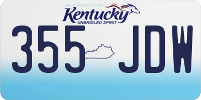 KY license plate 355JDW